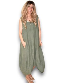 MAXI TANK DRESS FOREST