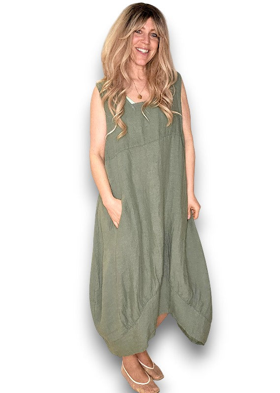 MAXI TANK DRESS FOREST