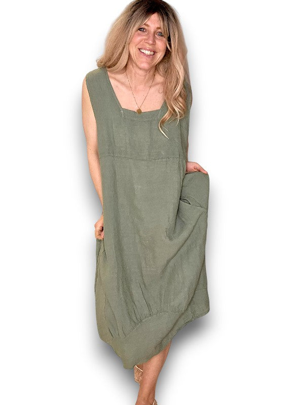MAXI TANK DRESS FOREST