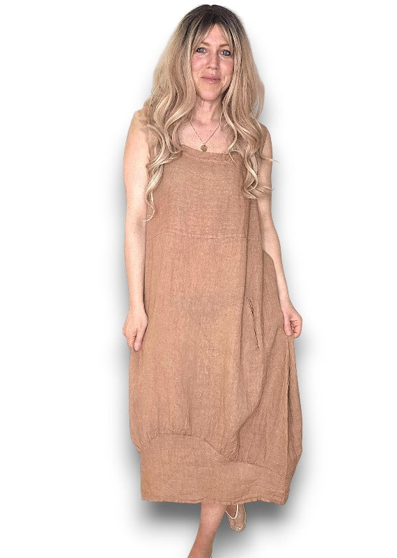 MAXI TANK DRESS LIGHT COFFEE