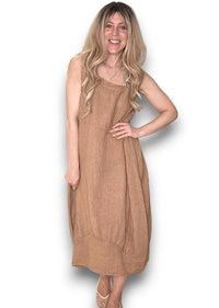 MAXI TANK DRESS LIGHT COFFEE