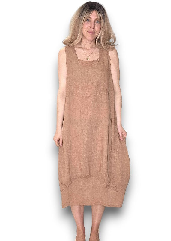 MAXI TANK DRESS LIGHT COFFEE