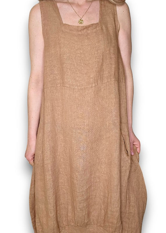 MAXI TANK DRESS LIGHT COFFEE
