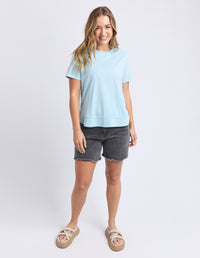 FARRAH SHORT SLEEVE TEE CRYSTAL BLUE