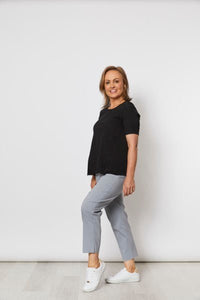 ZARA STRETCH 7/8 PANT SILVER