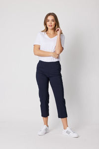 ZARA STRETCH 7/8 PANT NAVY