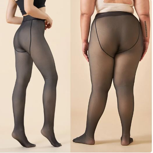 ACCESSORIES_FLEECE LINED THERMAL LEGGING TIGHTS NUDE/BLACK _ FLEECE LINED THERMAL LEGGING TIGHTS NUDE/BLACK _ Ebony Boutique NZ