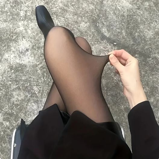 ACCESSORIES_FLEECE LINED THERMAL LEGGING TIGHTS NUDE/BLACK _ FLEECE LINED THERMAL LEGGING TIGHTS NUDE/BLACK _ Ebony Boutique NZ