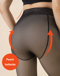 ACCESSORIES_FLEECE LINED THERMAL LEGGING TIGHTS PLUS SIZE 300G NUDE/BLACK _ FLEECE LINED THERMAL LEGGING TIGHTS PLUS SIZE 300G NUDE/BLACK _ Ebony Boutique NZ