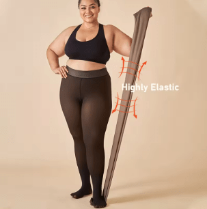 ACCESSORIES_FLEECE LINED THERMAL LEGGING TIGHTS PLUS SIZE 300G NUDE/BLACK _ FLEECE LINED THERMAL LEGGING TIGHTS PLUS SIZE 300G NUDE/BLACK _ Ebony Boutique NZ