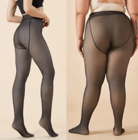 ACCESSORIES_FLEECE LINED THERMAL LEGGING TIGHTS PLUS SIZE 300G NUDE/BLACK _ FLEECE LINED THERMAL LEGGING TIGHTS PLUS SIZE 300G NUDE/BLACK _ Ebony Boutique NZ