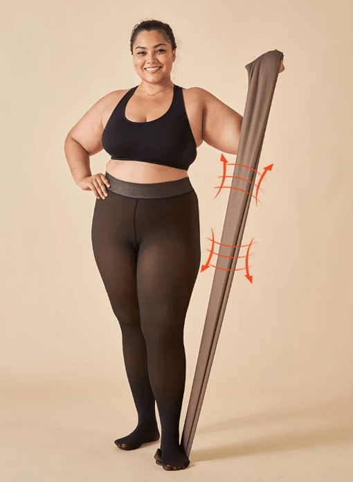 ACCESSORIES_FLEECE LINED THERMAL LEGGING TIGHTS PLUS SIZE NUDE/BLACK _ FLEECE LINED THERMAL LEGGING TIGHTS PLUS SIZE NUDE/BLACK _ Ebony Boutique NZ