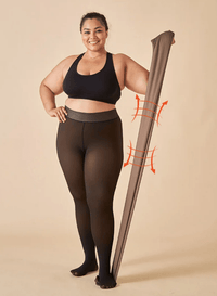 ACCESSORIES_FLEECE LINED THERMAL LEGGING TIGHTS PLUS SIZE NUDE/BLACK _ FLEECE LINED THERMAL LEGGING TIGHTS PLUS SIZE NUDE/BLACK _ Ebony Boutique NZ