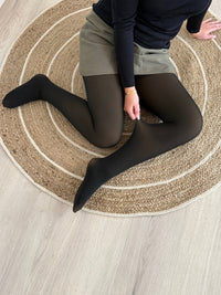 ACCESSORIES_FLEECE LINED THERMAL LEGGING TIGHTS SINGLE SEAM 200G NUDE/BLACK _ FLEECE LINED THERMAL LEGGING TIGHTS SINGLE SEAM 200G NUDE/BLACK _ Ebony Boutique NZ