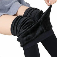 ACCESSORIES_FLEECE LINED THERMAL LEGGING TIGHTS SINGLE SEAM SOLID BLACK _ FLEECE LINED THERMAL LEGGING TIGHTS SINGLE SEAM SOLID BLACK _ Ebony Boutique NZ