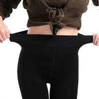 ACCESSORIES_FLEECE LINED THERMAL LEGGING TIGHTS SINGLE SEAM SOLID BLACK _ FLEECE LINED THERMAL LEGGING TIGHTS SINGLE SEAM SOLID BLACK _ Ebony Boutique NZ