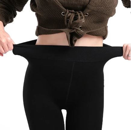 ACCESSORIES_FLEECE LINED THERMAL LEGGING TIGHTS SOLID BLACK _ FLEECE LINED THERMAL LEGGING TIGHTS SOLID BLACK _ Ebony Boutique NZ