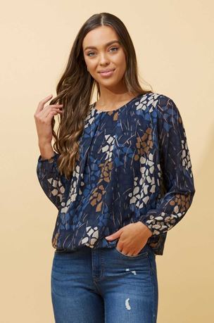 BOTTEGA MODA_PRINTED GEORGETTE TOP _ PRINTED GEORGETTE TOP _ Ebony Boutique NZ