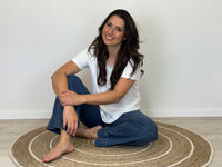 CAROLINE MORGAN_CURVED HEM SHORT SLEEVE BAMBOO TEE WHITE _ CURVED HEM SHORT SLEEVE BAMBOO TEE WHITE _ Ebony Boutique NZ