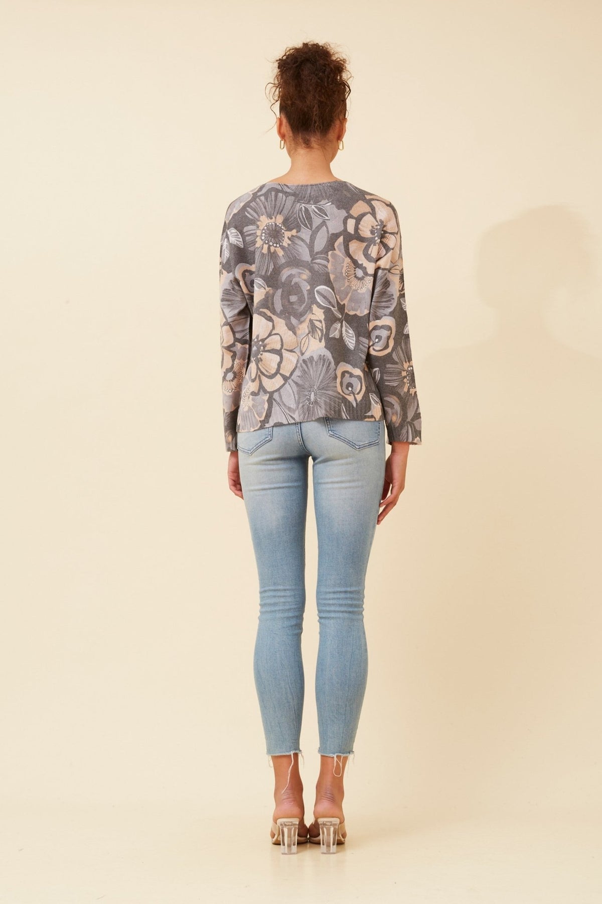 CAROLINE MORGAN_SILKY KNIT FLORAL PRINT _ SILKY KNIT FLORAL PRINT _ Ebony Boutique NZ