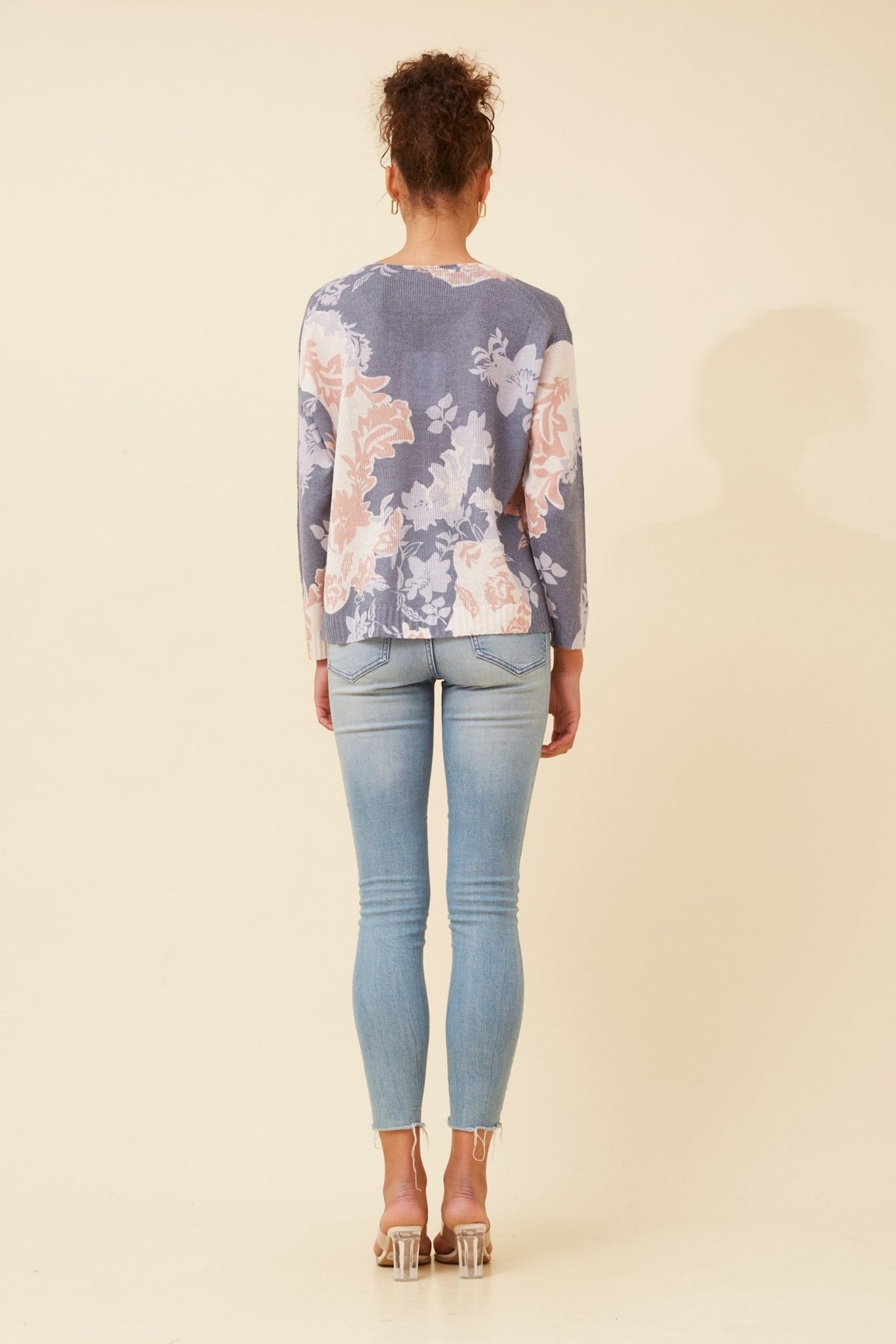 CAROLINE MORGAN_SILKY KNIT FLORAL PRINT _ SILKY KNIT FLORAL PRINT _ Ebony Boutique NZ