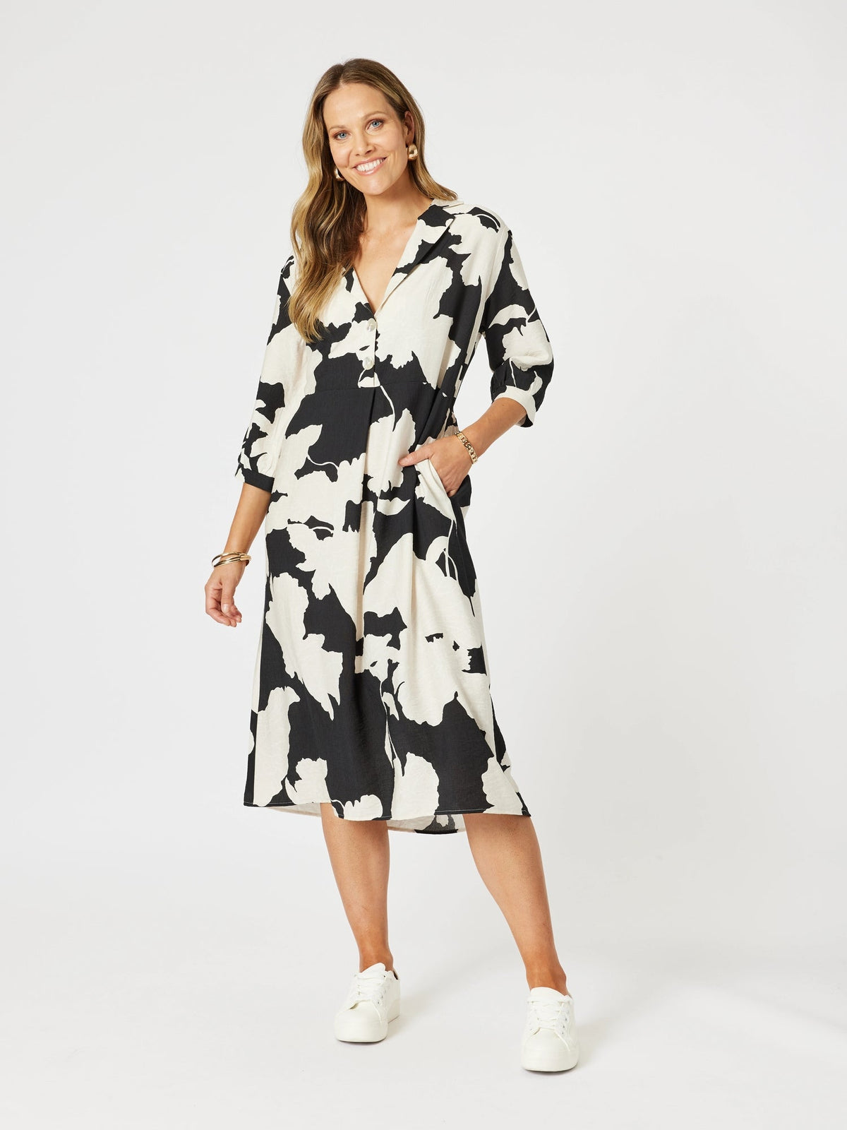 CLARITY_BARCELONA DRESS BLACK/NATURAL _ BARCELONA DRESS BLACK/NATURAL _ Ebony Boutique NZ