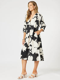 CLARITY_BARCELONA DRESS BLACK/NATURAL _ BARCELONA DRESS BLACK/NATURAL _ Ebony Boutique NZ