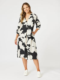 CLARITY_BARCELONA DRESS BLACK/NATURAL _ BARCELONA DRESS BLACK/NATURAL _ Ebony Boutique NZ
