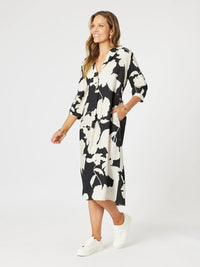 CLARITY_BARCELONA DRESS BLACK/NATURAL _ BARCELONA DRESS BLACK/NATURAL _ Ebony Boutique NZ