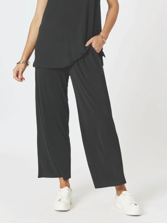 CLARITY_TRAVEL JERSEY WIDE LEG PANT BLACK _ TRAVEL JERSEY WIDE LEG PANT BLACK _ Ebony Boutique NZ