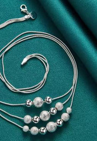 DUNE ROAD_3 LAYER SILVER NECKLACE _ 3 LAYER SILVER NECKLACE _ Ebony Boutique NZ