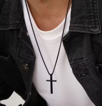 DUNE ROAD_CROSS NECKLACE BLACK _ CROSS NECKLACE BLACK _ Ebony Boutique NZ