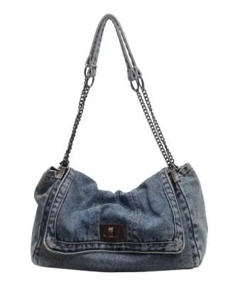 DUNE ROAD_DENIM BAG WITH CHAIN STRAP _ DENIM BAG WITH CHAIN STRAP _ Ebony Boutique NZ