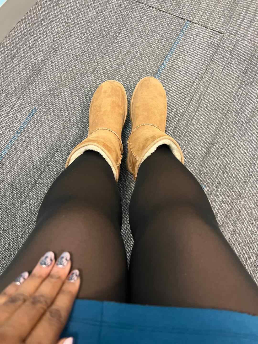 DUNE ROAD_GLOW FIT FLEECE LINED THERMAL TIGHTS CURVE + TALL SINGLE SEAM CARAMEL/BLACK _ GLOW FIT FLEECE LINED THERMAL TIGHTS CURVE + TALL SINGLE SEAM CARAMEL/BLACK _ Ebony Boutique NZ