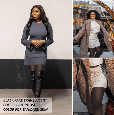 DUNE ROAD_GLOW FIT FLEECE LINED THERMAL TIGHTS CURVE + TALL SINGLE SEAM HONEY/BLACK _ GLOW FIT FLEECE LINED THERMAL TIGHTS CURVE + TALL SINGLE SEAM HONEY/BLACK _ Ebony Boutique NZ