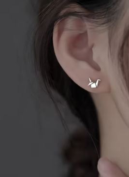 DUNE ROAD_PAPER CRANE SILVER EARRINGS STUD _ PAPER CRANE SILVER EARRINGS STUD _ Ebony Boutique NZ