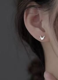 DUNE ROAD_PAPER CRANE SILVER EARRINGS STUD _ PAPER CRANE SILVER EARRINGS STUD _ Ebony Boutique NZ