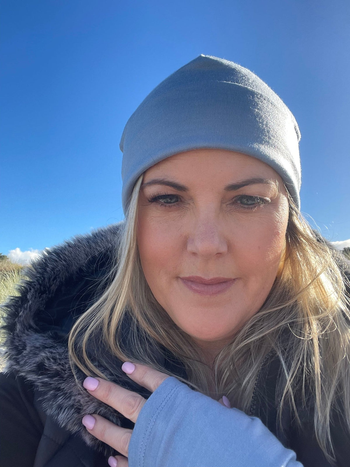 EBONY_100% MERINO BEANIE CUFFED/SLOUCH DUSK BLUE _ 100% MERINO BEANIE CUFFED/SLOUCH DUSK BLUE _ Ebony Boutique NZ