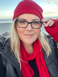 EBONY_100% MERINO BEANIE CUFFED/SLOUCH RUBY _ 100% MERINO BEANIE CUFFED/SLOUCH RUBY _ Ebony Boutique NZ