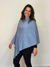 EBONY_100% MERINO WOOL EASY STYLE LAYER DUSK BLUE _ 100% MERINO WOOL EASY STYLE LAYER DUSK BLUE _ Ebony Boutique NZ