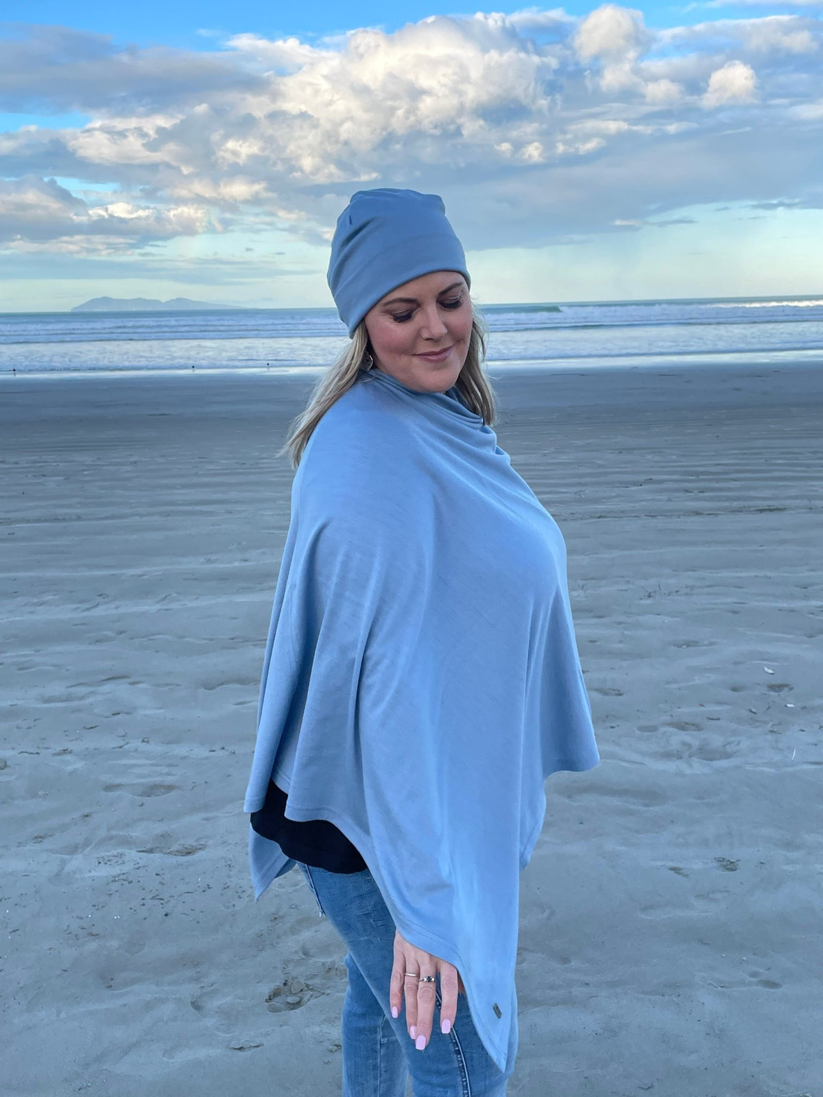 EBONY_100% MERINO WOOL EASY STYLE LAYER DUSK BLUE _ 100% MERINO WOOL EASY STYLE LAYER DUSK BLUE _ Ebony Boutique NZ