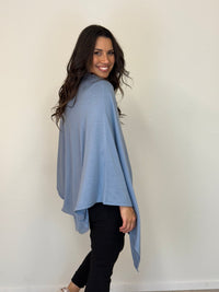EBONY_100% MERINO WOOL EASY STYLE LAYER DUSK BLUE _ 100% MERINO WOOL EASY STYLE LAYER DUSK BLUE _ Ebony Boutique NZ