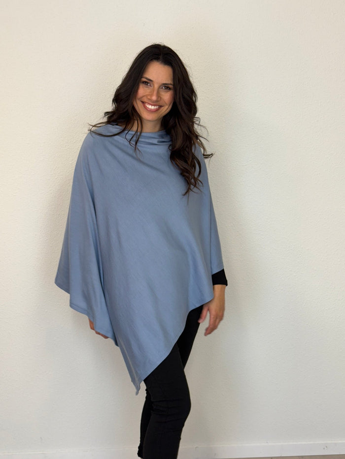 EBONY_100% MERINO WOOL EASY STYLE LAYER DUSK BLUE _ 100% MERINO WOOL EASY STYLE LAYER DUSK BLUE _ Ebony Boutique NZ