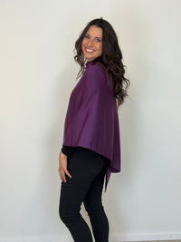 EBONY_100% MERINO WOOL EASY STYLE LAYER ITALIAN PLUM _ 100% MERINO WOOL EASY STYLE LAYER ITALIAN PLUM _ Ebony Boutique NZ