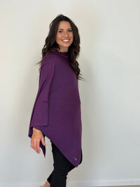 EBONY_100% MERINO WOOL EASY STYLE LAYER ITALIAN PLUM _ 100% MERINO WOOL EASY STYLE LAYER ITALIAN PLUM _ Ebony Boutique NZ