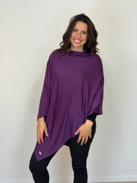 EBONY_100% MERINO WOOL EASY STYLE LAYER ITALIAN PLUM _ 100% MERINO WOOL EASY STYLE LAYER ITALIAN PLUM _ Ebony Boutique NZ