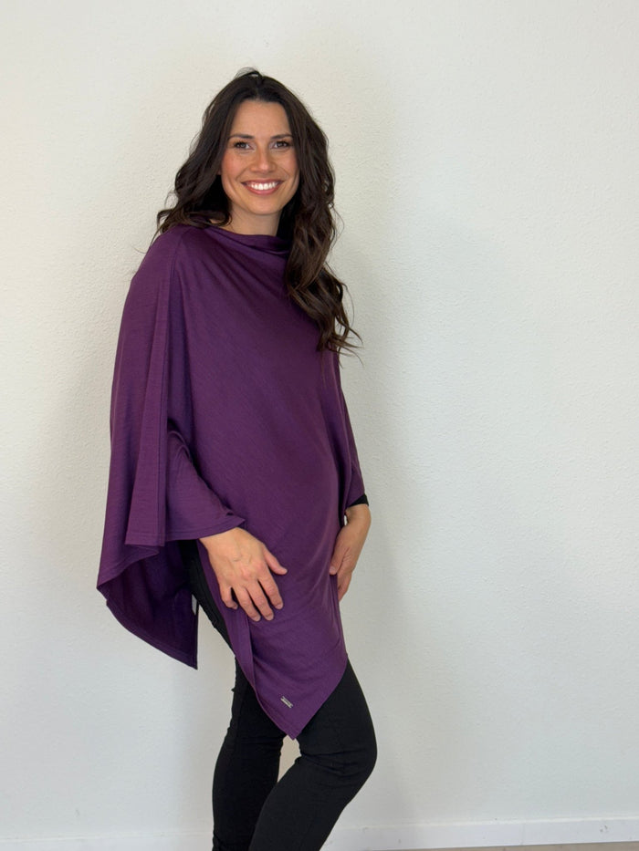 EBONY_100% MERINO WOOL EASY STYLE LAYER ITALIAN PLUM _ 100% MERINO WOOL EASY STYLE LAYER ITALIAN PLUM _ Ebony Boutique NZ