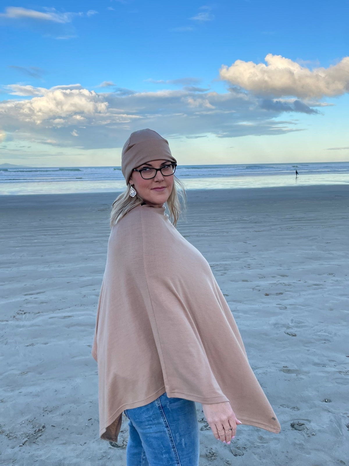 EBONY_100% MERINO WOOL EASY STYLE LAYER SAND _ 100% MERINO WOOL EASY STYLE LAYER SAND _ Ebony Boutique NZ