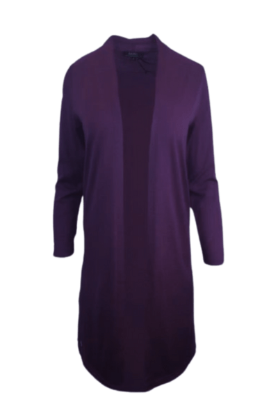 EBONY_MERINO LONGLINE CARDIGAN WITH SPLIT HEM LONG SLEEVES ITALIAN PLUM EBAS582IPLU _ MERINO LONGLINE CARDIGAN WITH SPLIT HEM LONG SLEEVES ITALIAN PLUM EBAS582IPLU _ Ebony Boutique NZ