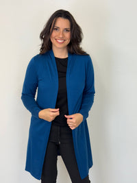 EBONY_MERINO LONGLINE CARDIGAN WITH SPLIT HEM LONG SLEEVES TWILIGHT EBAS582TWI _ MERINO LONGLINE CARDIGAN WITH SPLIT HEM LONG SLEEVES TWILIGHT EBAS582TWI _ Ebony Boutique NZ